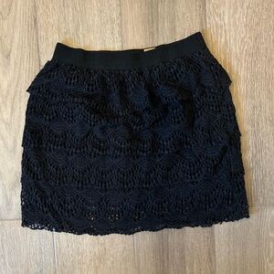 Wrangler Black Crochet Mini Skirt